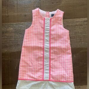 Janie and Jack Pink and White Sheath Dress Knee-Length Sleeveless